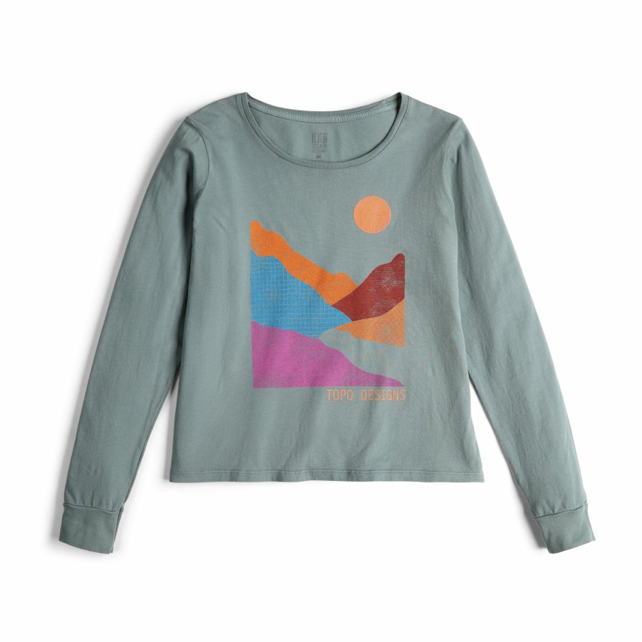 Women's Topo Designs Shirts | Retro Lakes Tee Long Sleeve - Women'S