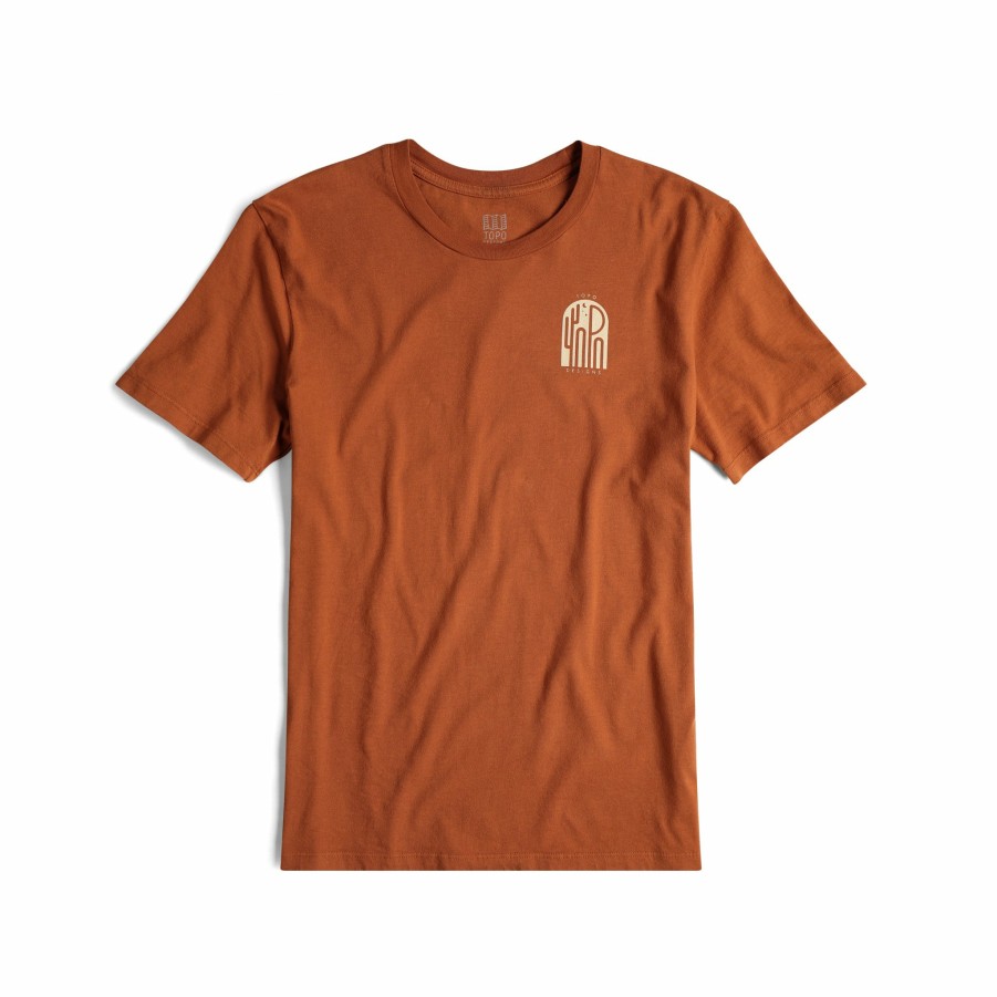 Men's Topo Designs T-shirts | Cacti Night Tee - Men'S Clay