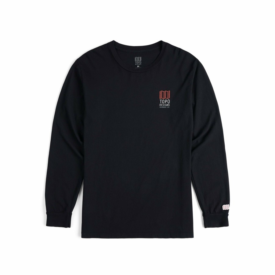 Men's Topo Designs T-shirts | Large Logo Tee Long Sleeve - Men'S