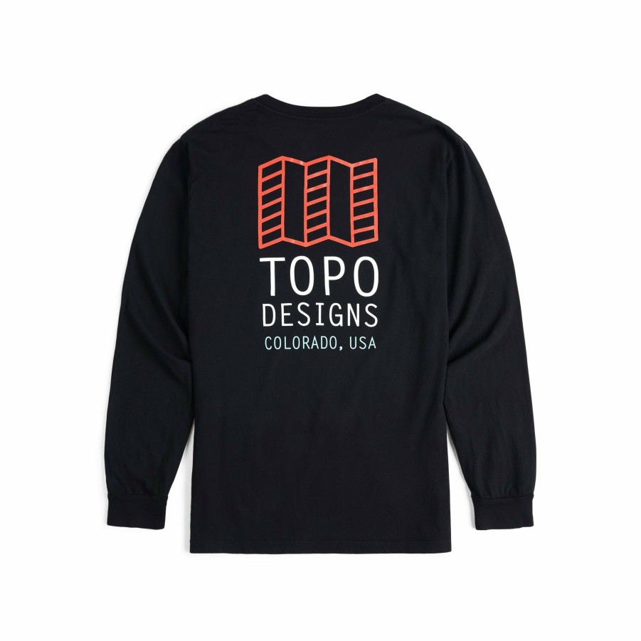 Men's Topo Designs T-shirts | Large Logo Tee Long Sleeve - Men'S