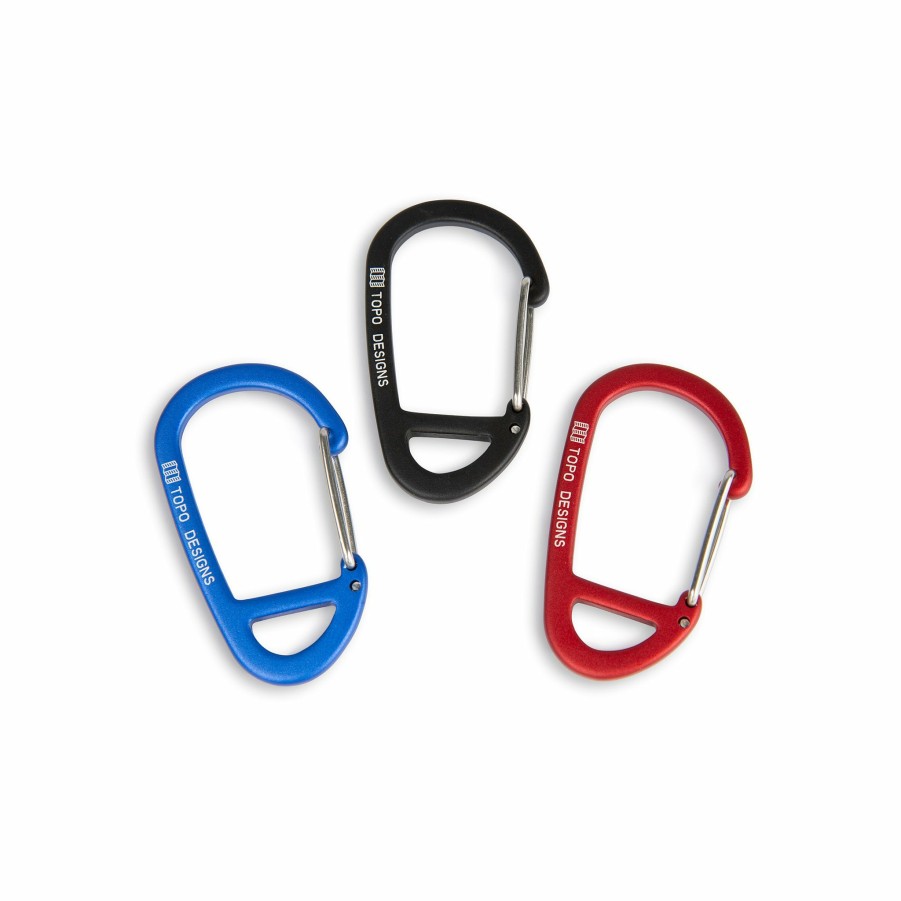 Accessories Topo Designs Bag Organization | Carabiner - 3 Pack Black / Red / Blue